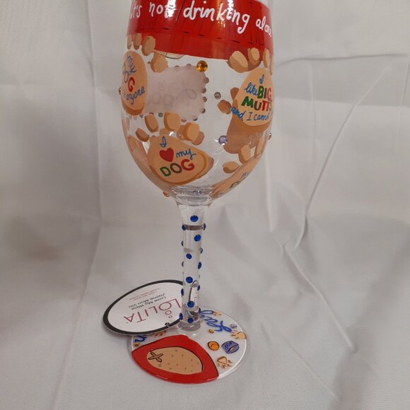 Lolita "Love My Dog" Wine Glass - Picture 3 of 6